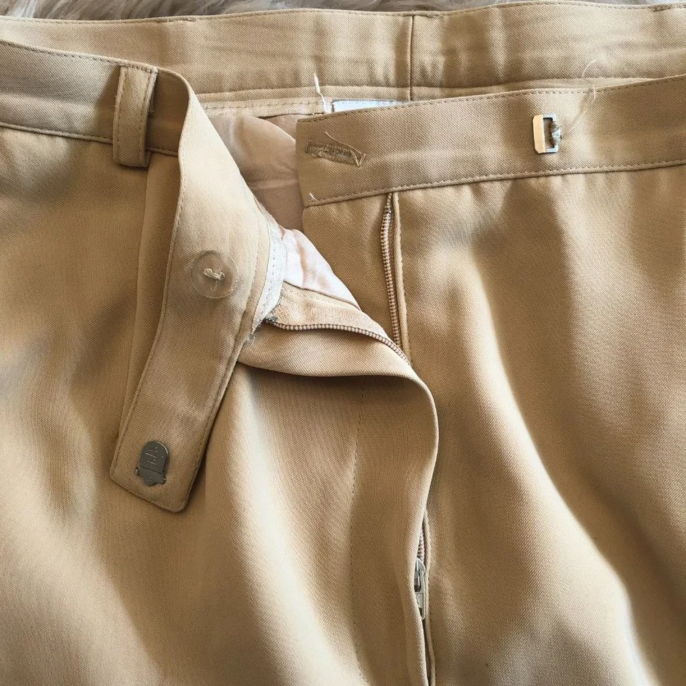 Alex New York Tailored Tan Trousers | Lined Straight Leg Pants | Size 8 - Picture 5 of 10